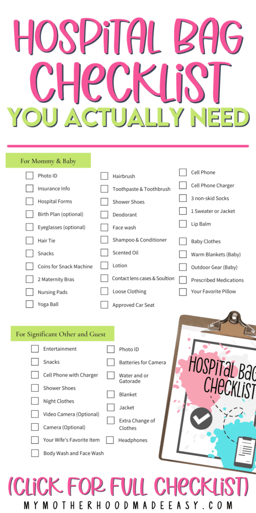 Hospital Bag Must Have Items For New Moms [+ Printable Checklist PDF ...