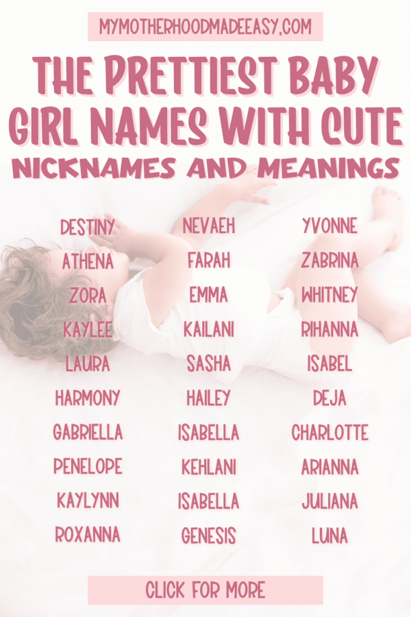 100+ Pretty Baby Girl Names with Cute Nicknames and Meanings – My ...