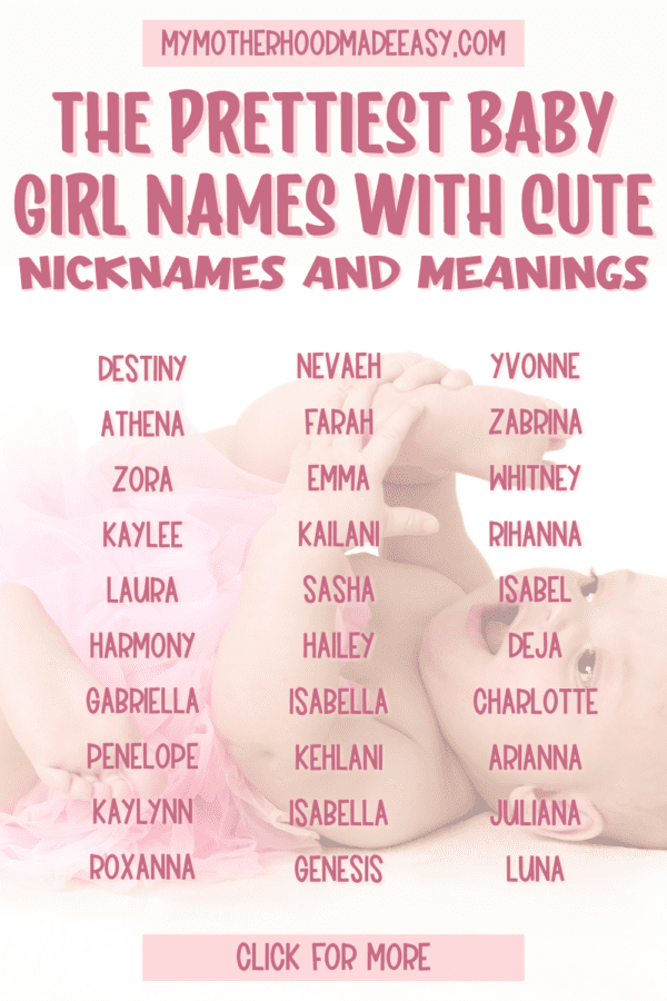 100+ Pretty Baby Girl Names with Cute Nicknames and Meanings – My ...