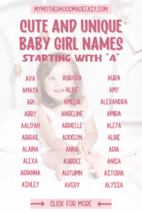 150+ Super Awesome Baby Girl Names Starting With A – My Motherhood Made ...