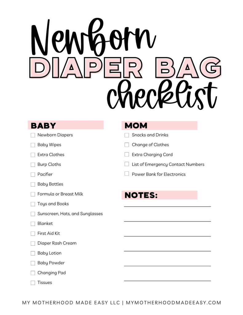 Diaper bag checklist – House Mix