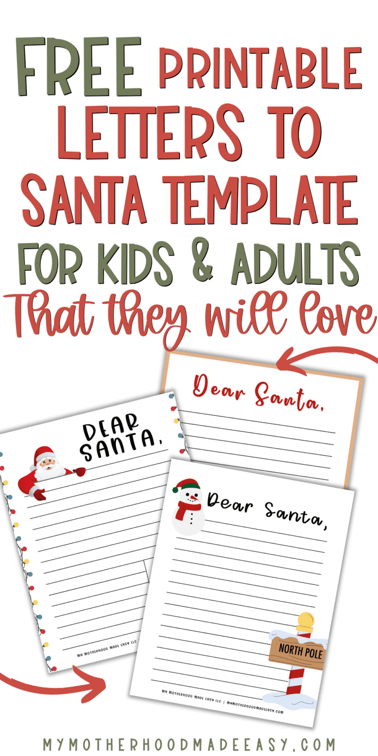 Free Printable Letters to Santa Template for Kids and Adults (2023 ...