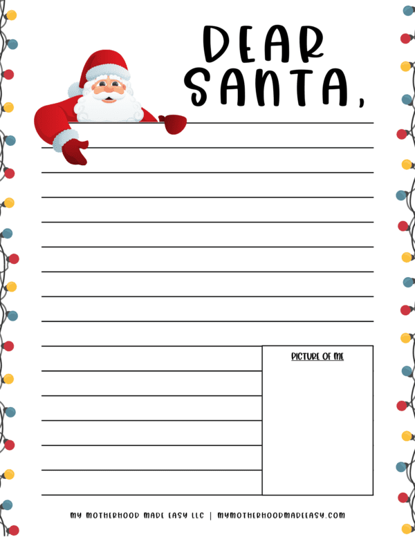 Free Printable Letters to Santa Template for Kids and Adults (2023 ...