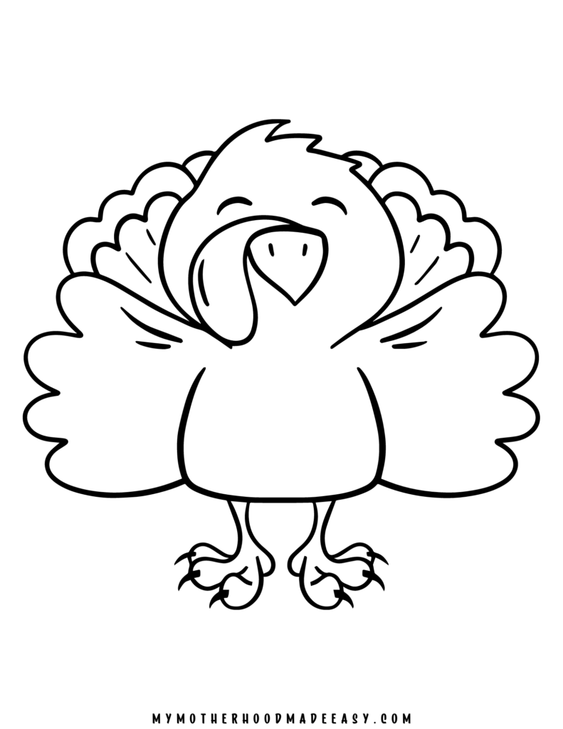 cute thanksgiving turkey coloring page