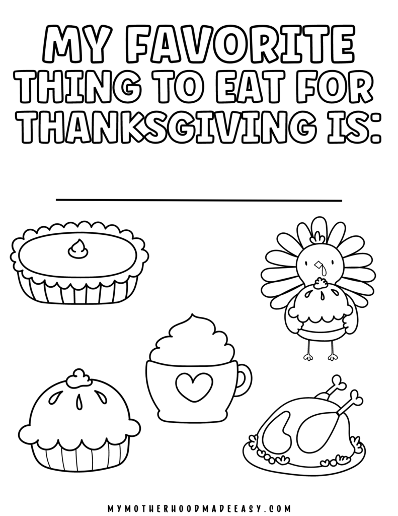 thanksgiving dinner coloring page