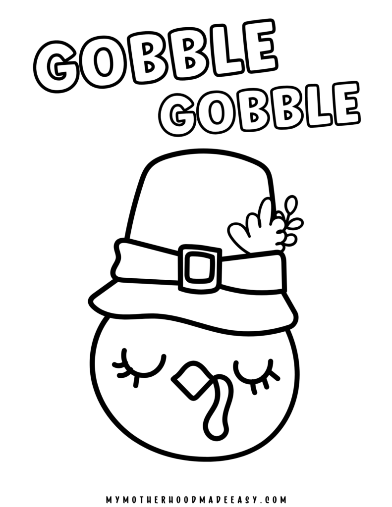 Turkey head coloring page