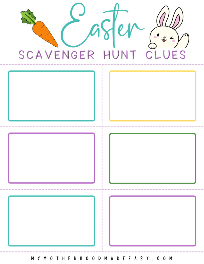 Blank Easter Scavenger Hunt Clues