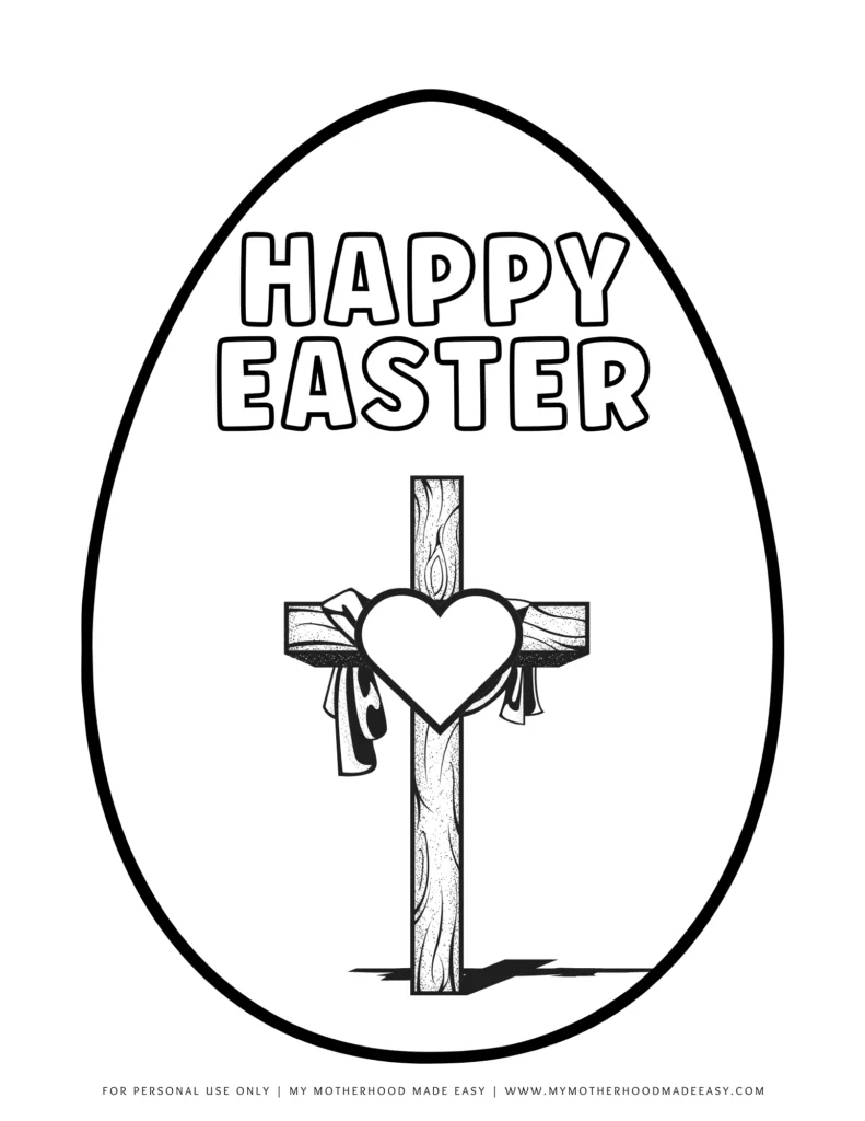 Easter cross coloring page