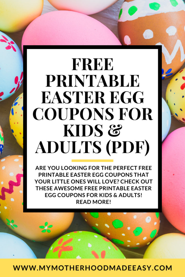 Free Printable Easter Egg Coupons For Kids & Adults (PDF)