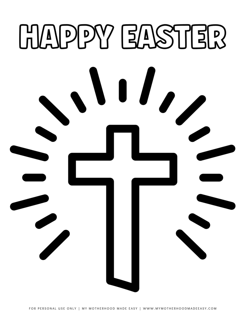 Easter cross coloring pages