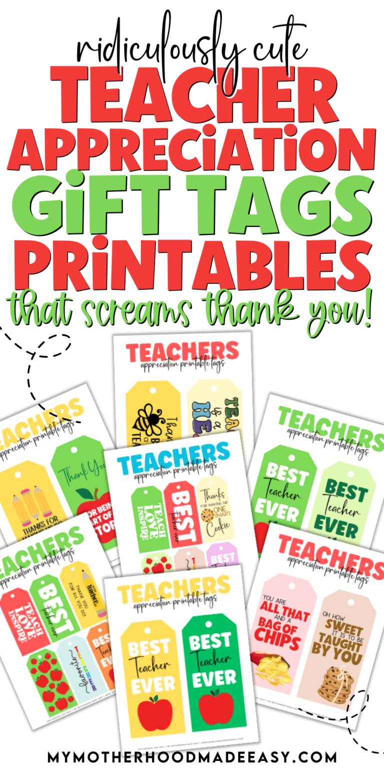 15+ FREE Teacher Appreciation Printable Tags for Gifts (PDF)