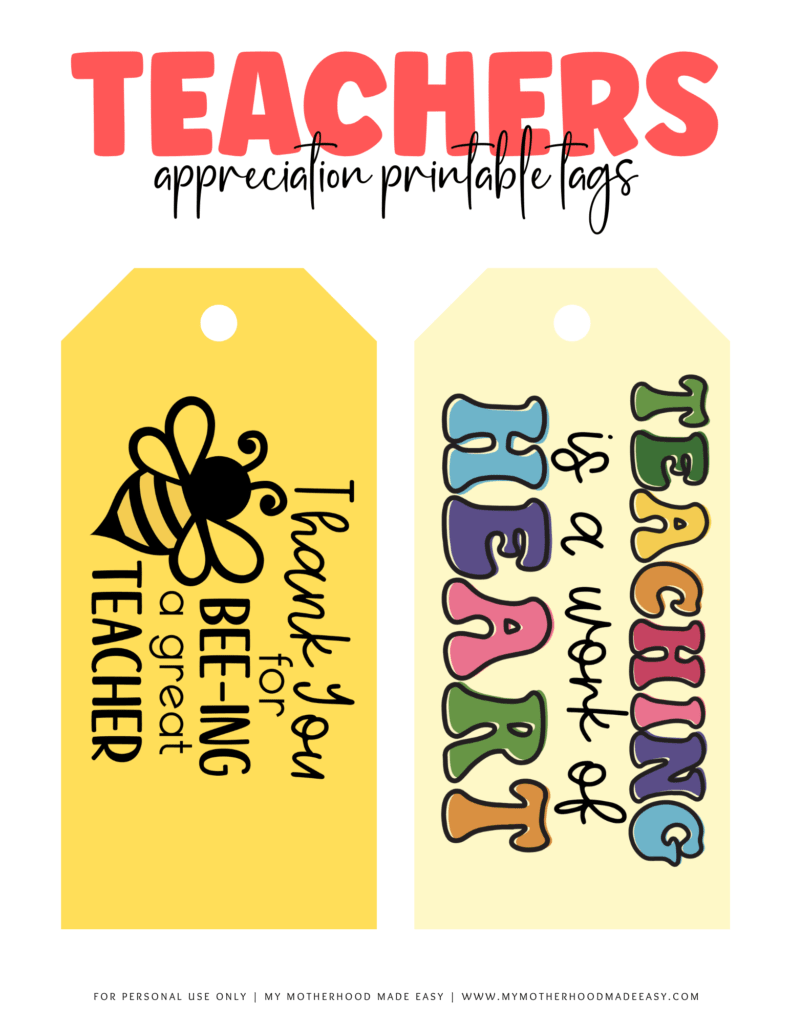 Free printable teacher appreciation printable pdf