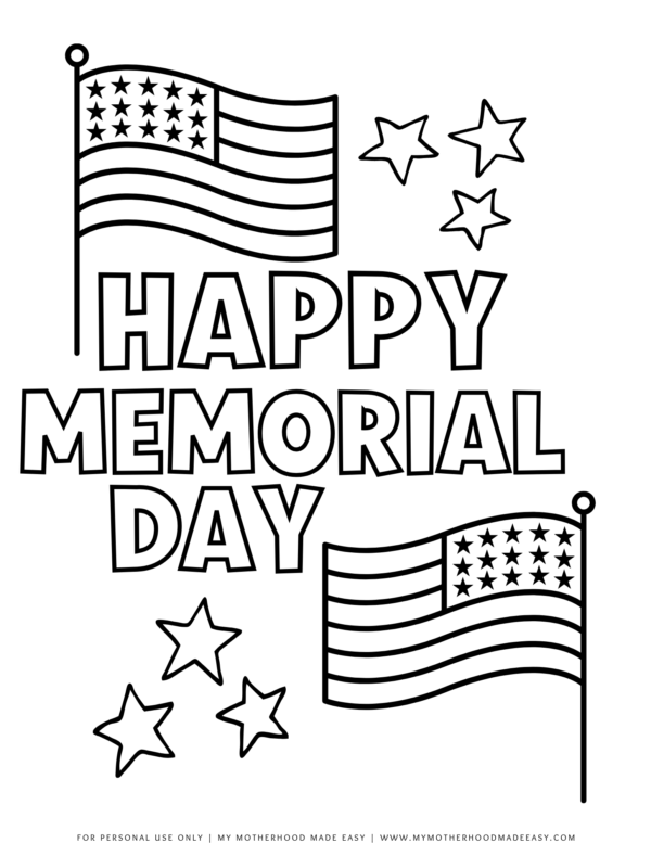 10+ Free Printable Memorial Day Coloring Pages for Kids 2024