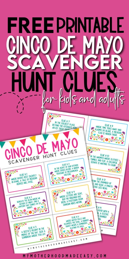 Printable Cinco de mayo scavenger hunt