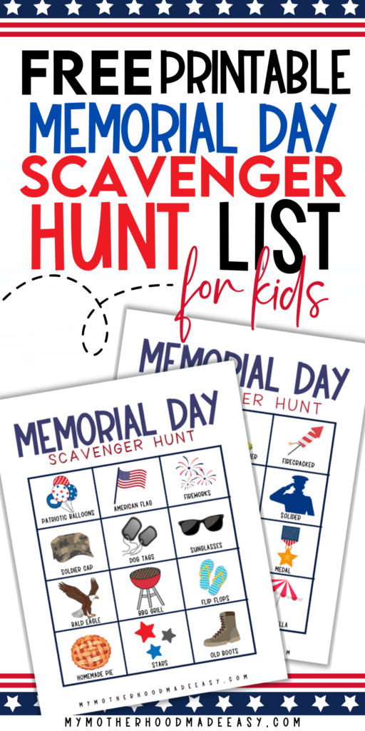 memorial day scavenger hunt for Kids pdf