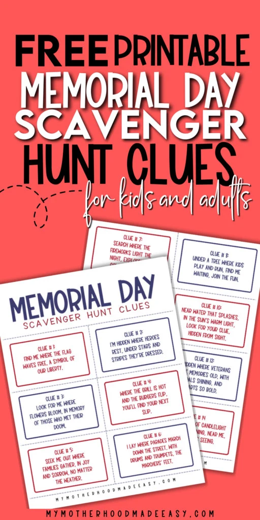 memorial day scavenger hunt riddles