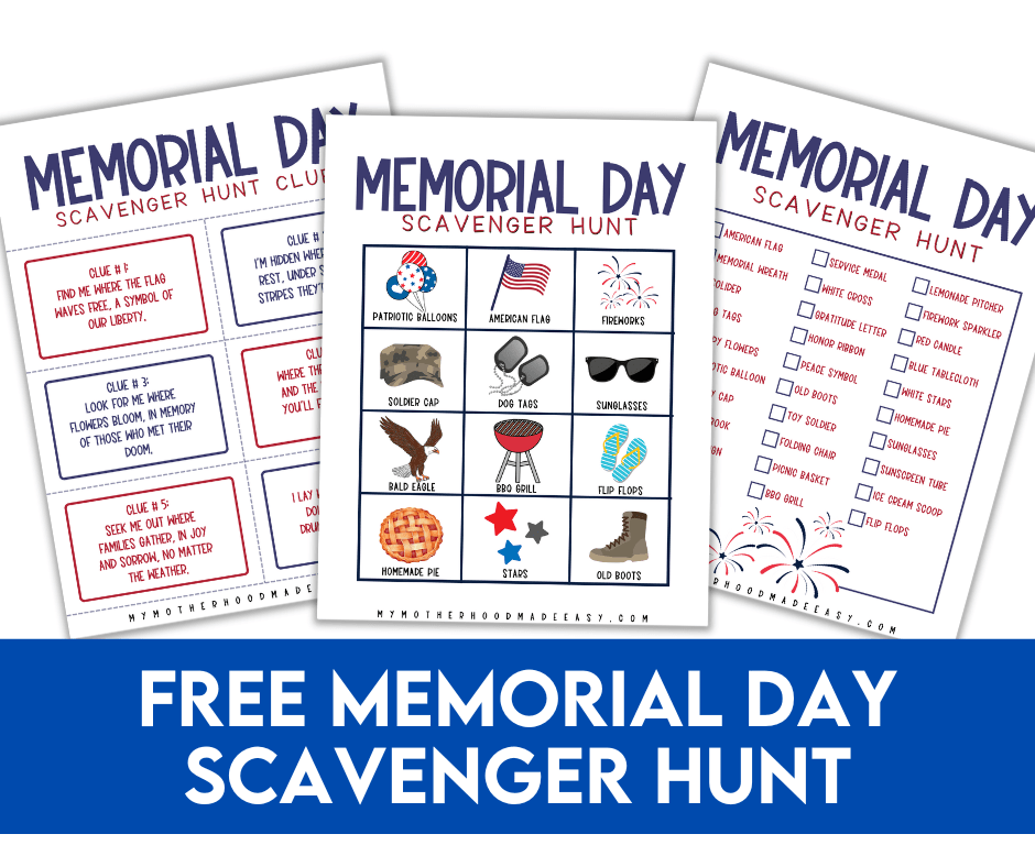 FREE memorial day scavenger hunt