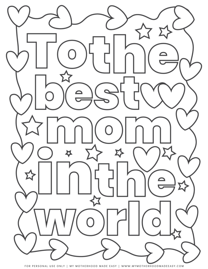 FREE Mother’s Day Coloring Pages PDF (2024) – My Motherhood Made Easy