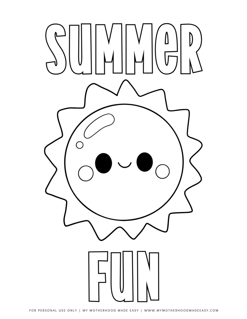 11+ FREE Summer Coloring Pages for Kids & Adults (PDF) – My Motherhood ...