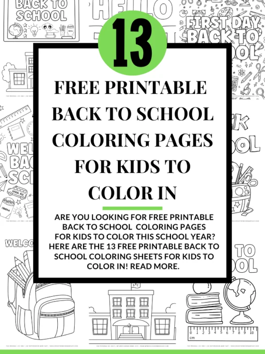 back to school coloring pages