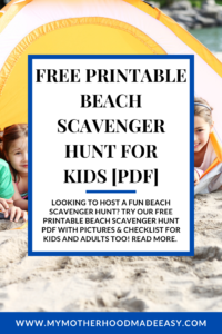 Beach scavenger hunt printable