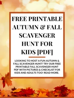 FREE Printable Fall Scavenger Hunt PDF for Kids