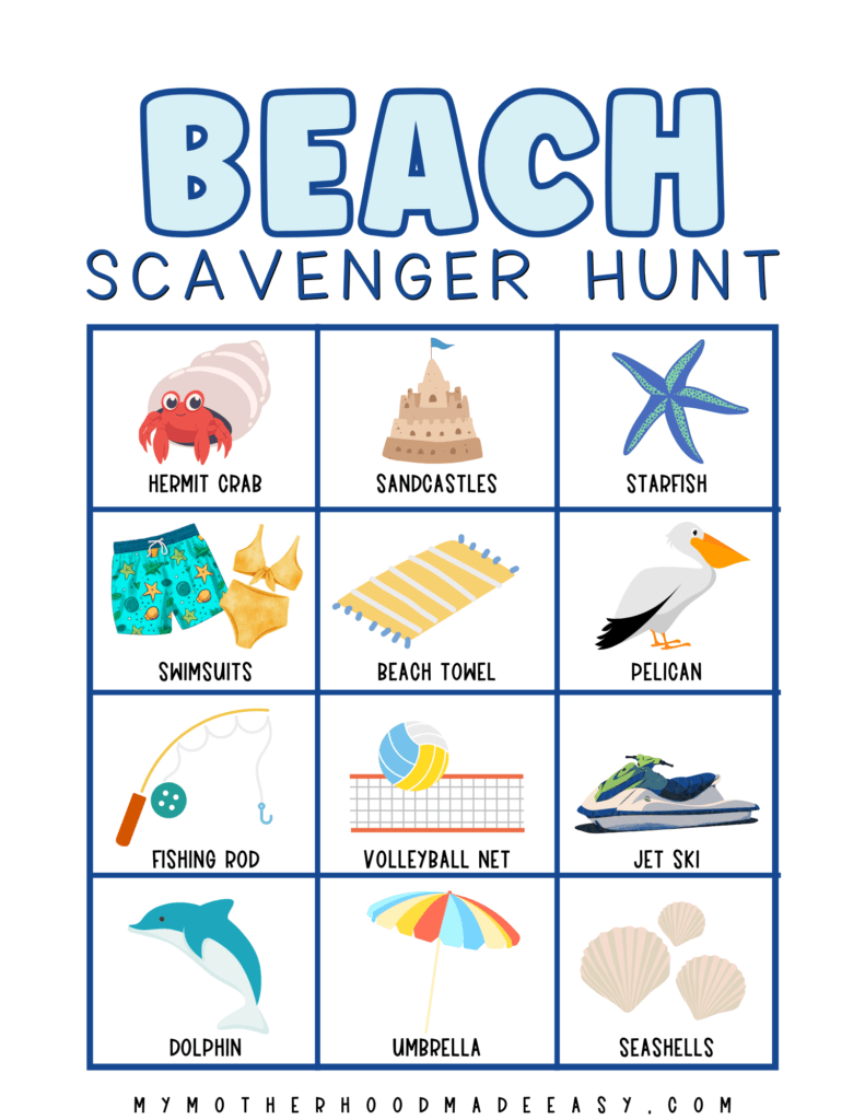 Free Beach Scavenger Hunt PDF