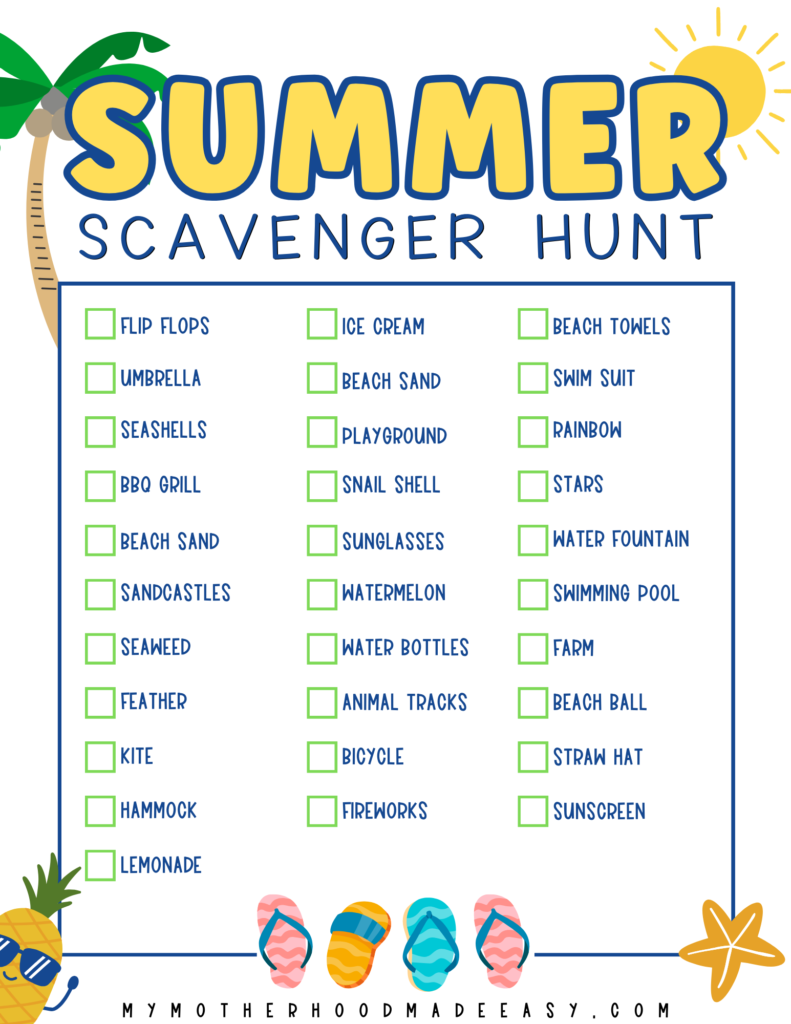 Summer Scavenger Hunt PDF Free