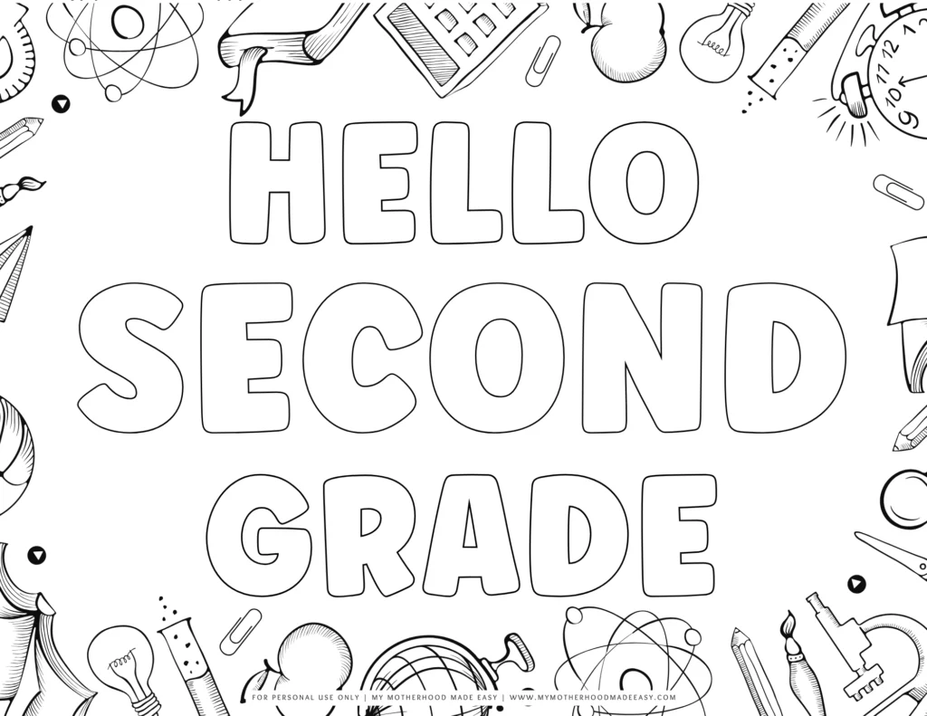 back to school coloring pages 2nd grade