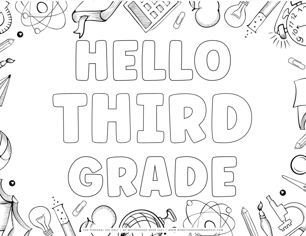 back to school coloring pages 3rd grade