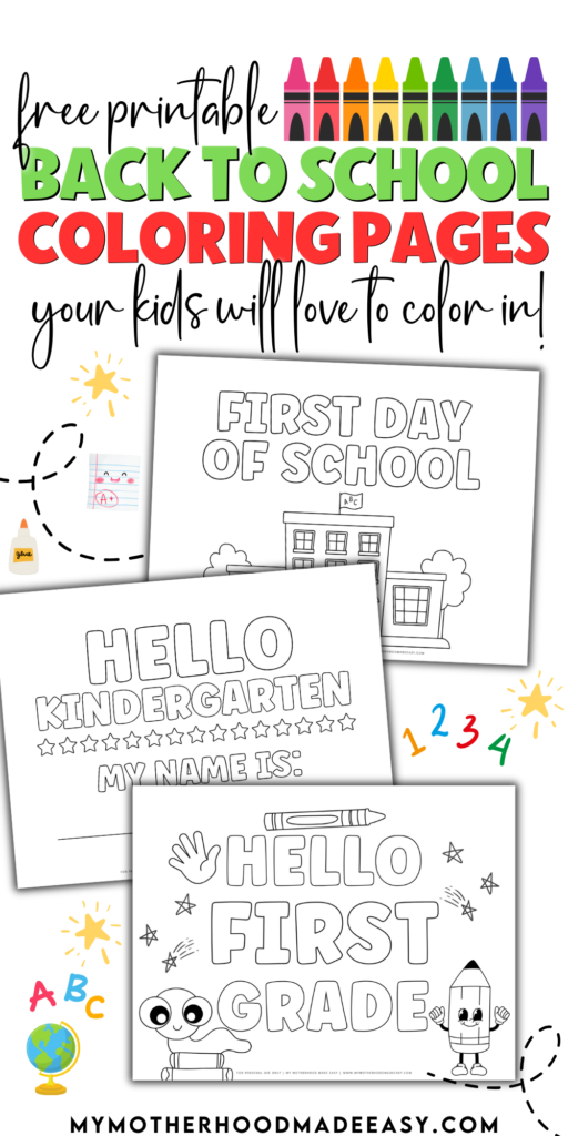 back to school coloring pages kindergarten