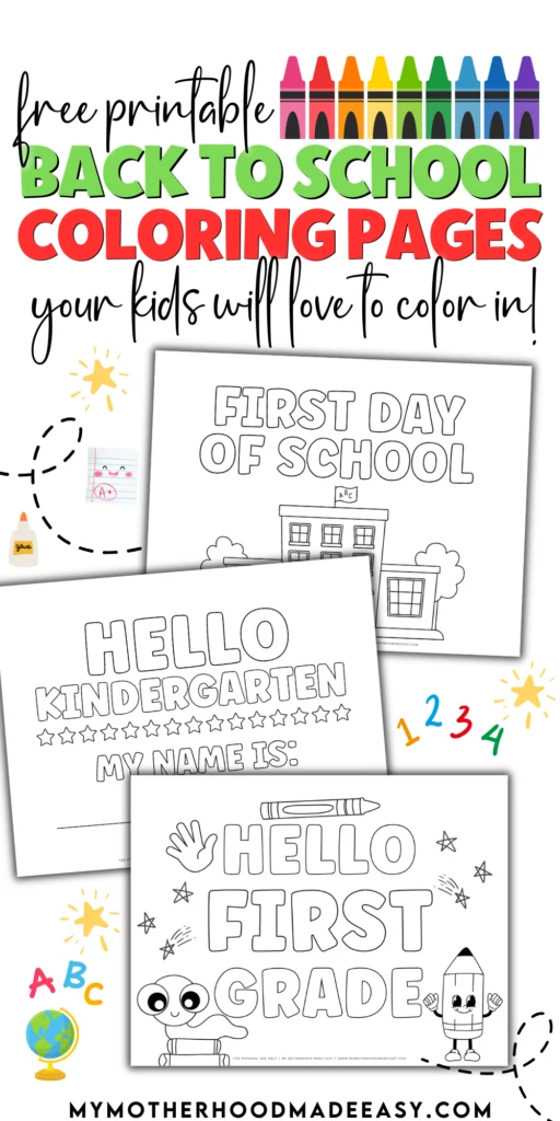 back to school coloring pages kindergarten