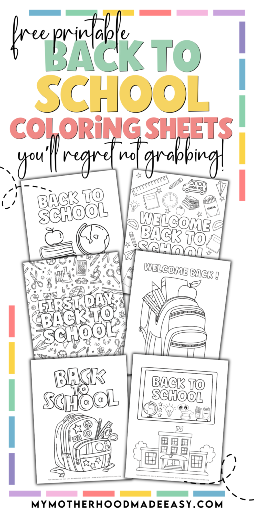 back to school coloring sheets