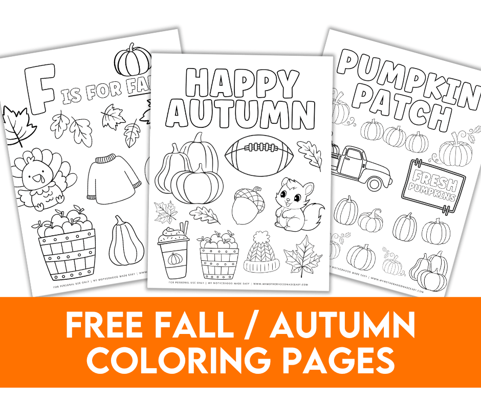 FREE fall coloring pages