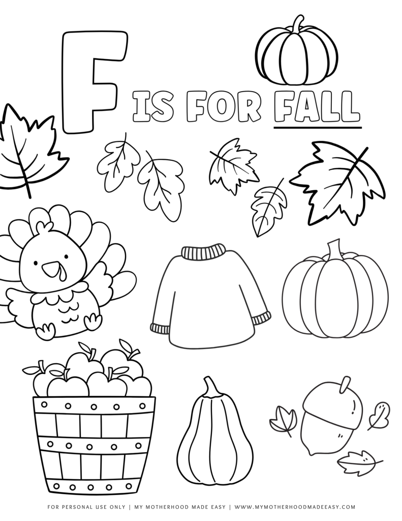 Fall coloring sheets for kids