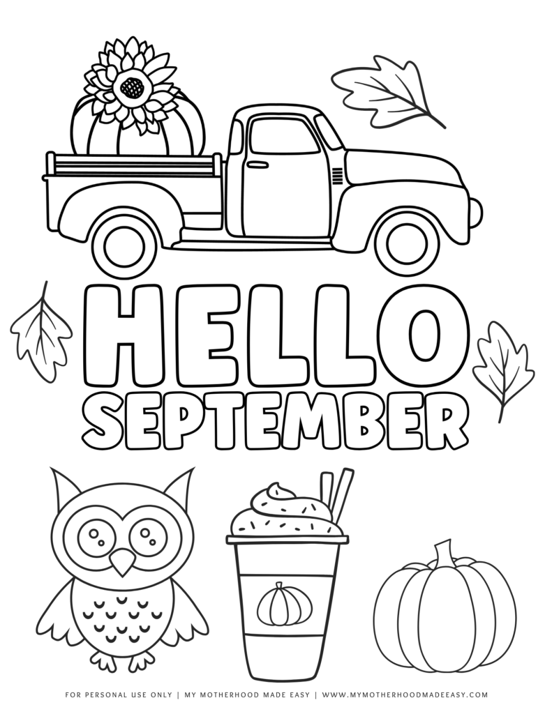 fall coloring pages for kids