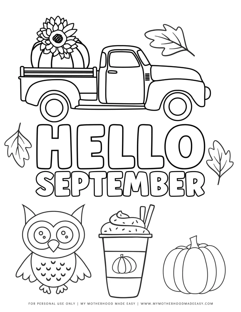 fall coloring pages for kids