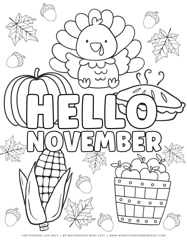 fall coloring pages free printable kids