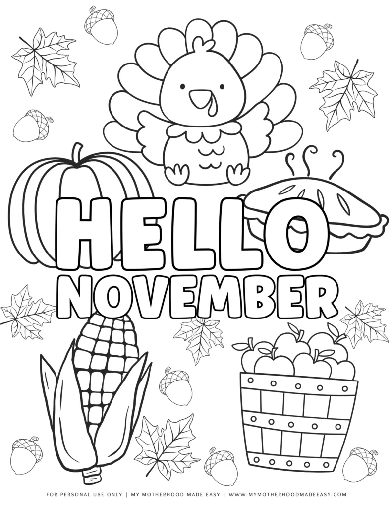 fall coloring pages free printable kids