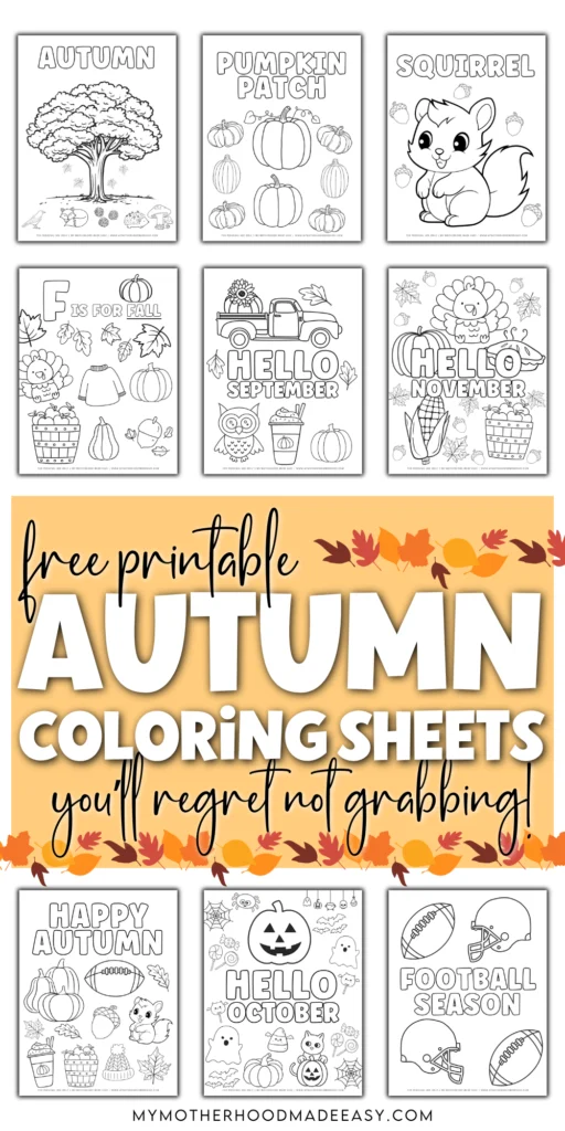 fall coloring pages kids