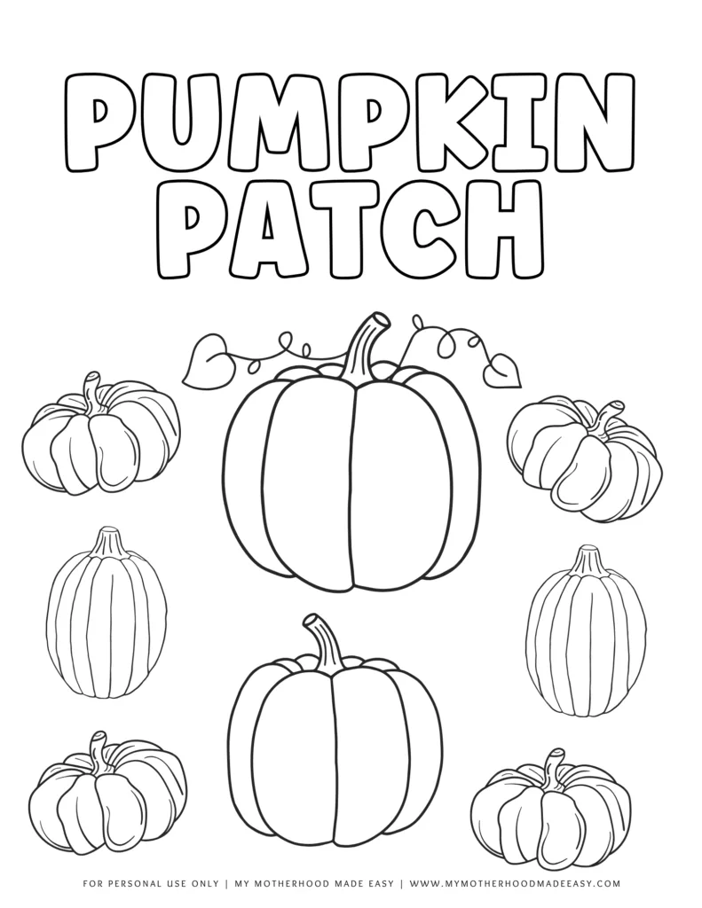 fall coloring pages preschool