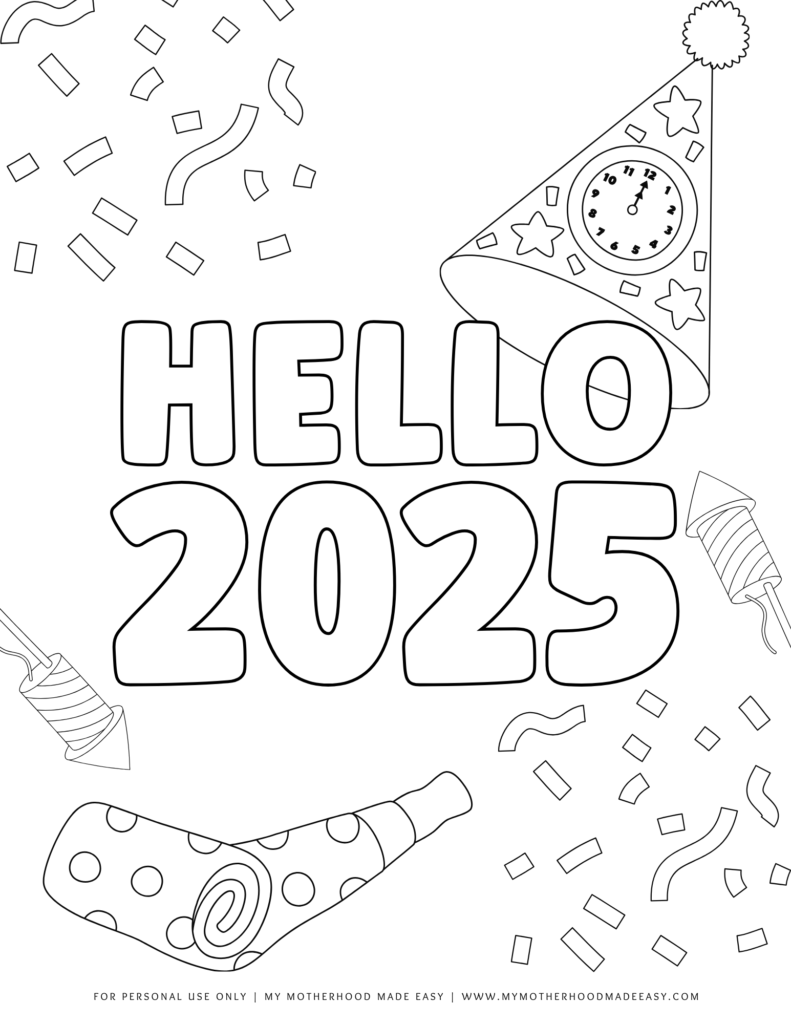 2025 coloring pages printable