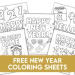 FREE New Year coloring sheets