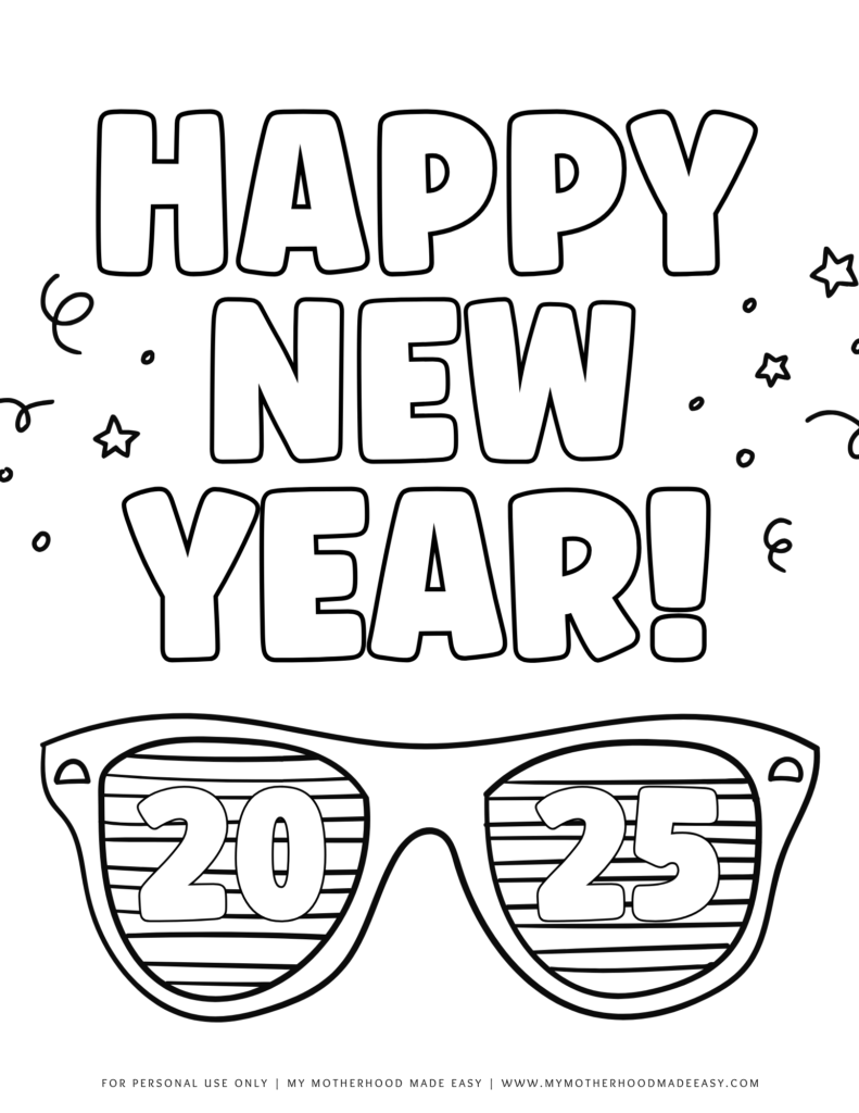 New year coloring pages 2025