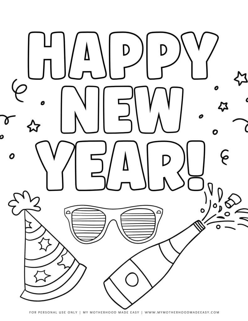 New year coloring pages printable