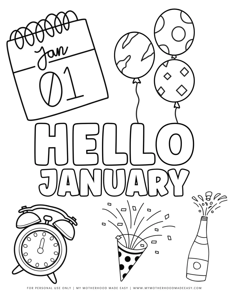 New years eve coloring pages