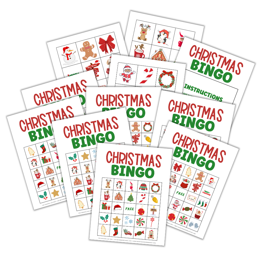 FREE Printable Christmas Bingo Game for adults