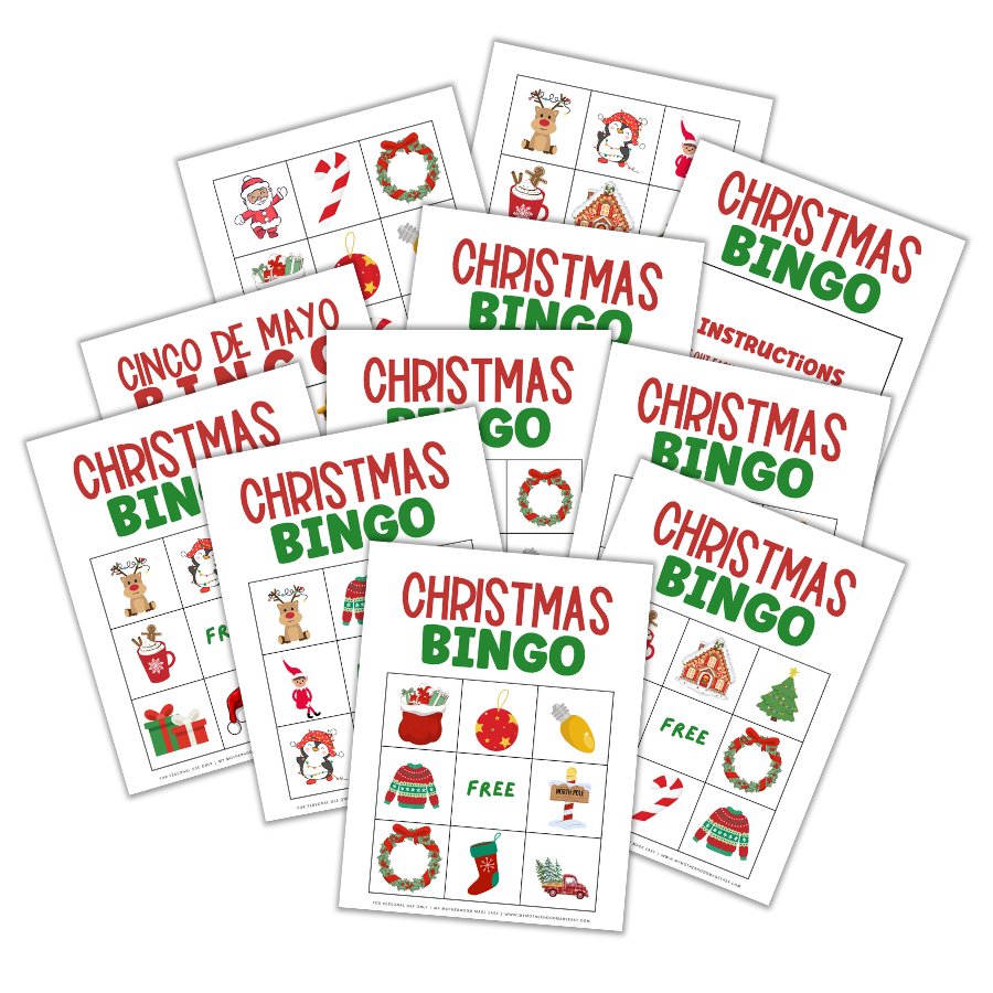 FREE Printable Christmas Bingo Game for kids