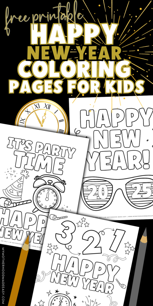 happy new year coloring sheets for kids